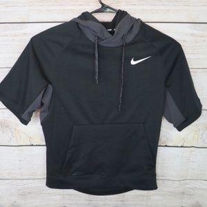 NIKE DRI FIT HOODED SHORT SLEEVE SWEATSHIRT MEDIUM